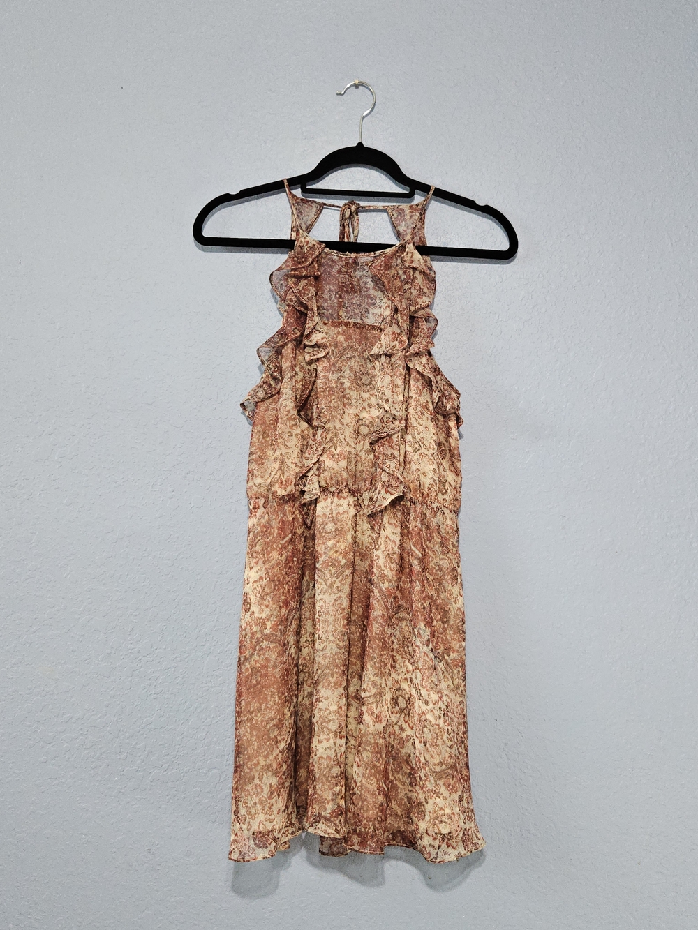 BCBGeneration Rust Floral Ruffle Mini Dress - Picture 6 of 11